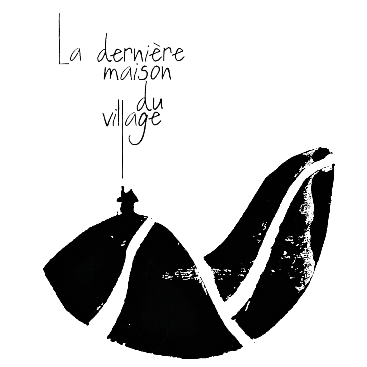 logo de la compagnie la dernière maison du village - linogravure